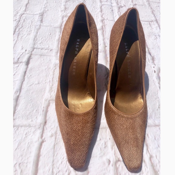 Ralph Lauren Shoes - Ralph Lauren Herringbone Cowhide hair heels